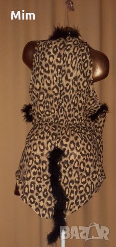 М/L Рокля-  жената тигър с опашка от черен пух и ръкавици за Хелоуин , снимка 3 - Рокли - 32451517