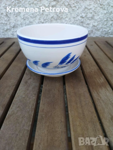 Доставка до СПИДИ АВТОМАТ 2,14€ - Винтидж саксия кашпа в делфтски стил, снимка 3 - Декорация за дома - 53509877