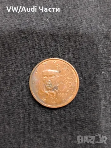 Монета 2 евро цента Франция 1999г.