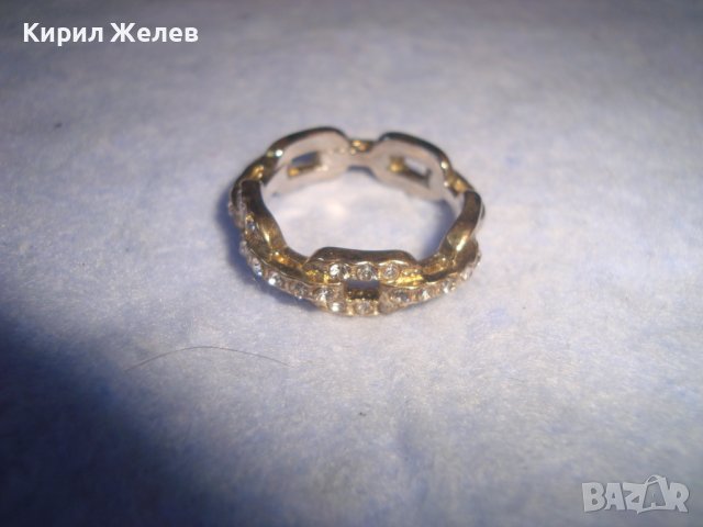 ПОЗЛАТЕН НЕЖЕН КРИСТАЛЕН ФЕШЪН АРТ ПРЪСТЕН 27774, снимка 7 - Пръстени - 37412643