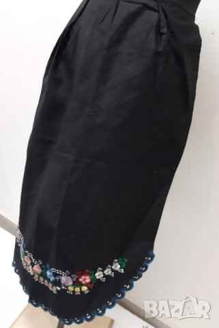 Стара бродирана черна престилка(16.3), снимка 6 - Антикварни и старинни предмети - 43557706