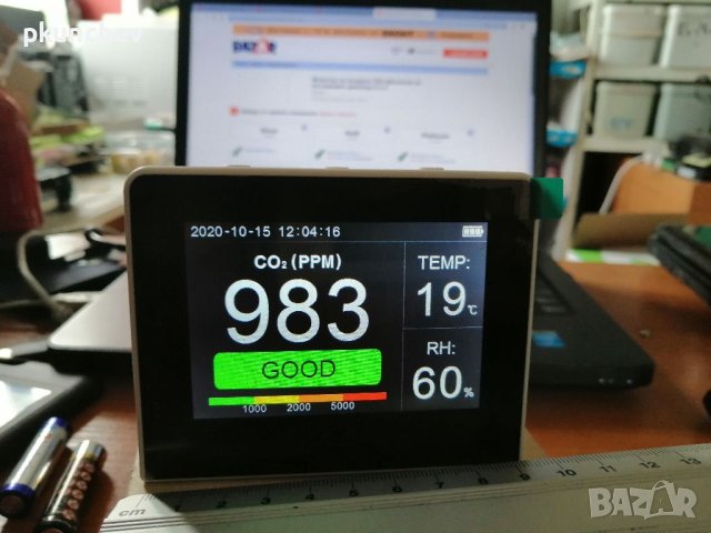 Детектор за въздух 3-в-1 CO2,температура и влажност, снимка 15 - Друга електроника - 40705153