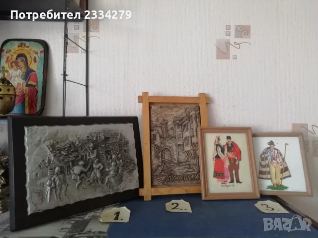 Пана картини, стара ръчна авторска изработка, снимка 2 - Картини - 49201880
