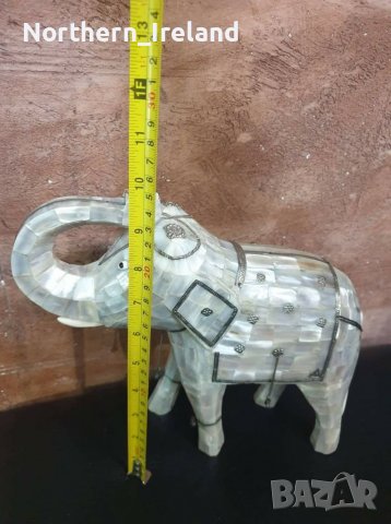 Статуетка слон - седеф , снимка 2 - Антикварни и старинни предмети - 37292819