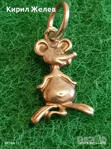 Сребърен медальон във формата на МИШКА много красив стилен дизайн 52404, снимка 2 - Колиета, медальони, синджири - 52708123