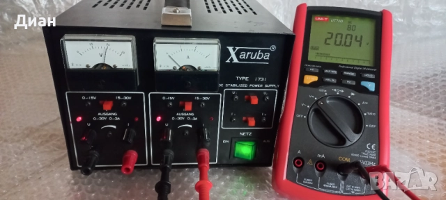 Лабораторно захранване Xaruba 1731, снимка 3 - Друга електроника - 52891524