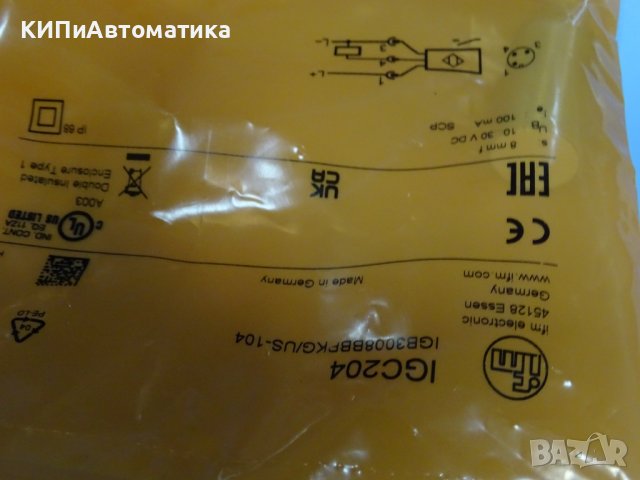 Фотоклетка / индуктивен сензор IFM efector IGC204 Inductive Sensor, снимка 2 - Резервни части за машини - 38499654