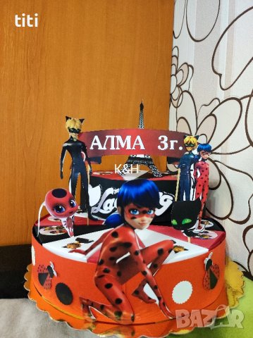 Картонена торта Калинката и черния котатак , снимка 1