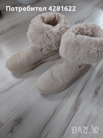 Кожени боти на Zara 35 номер, снимка 4 - Дамски боти - 52477801