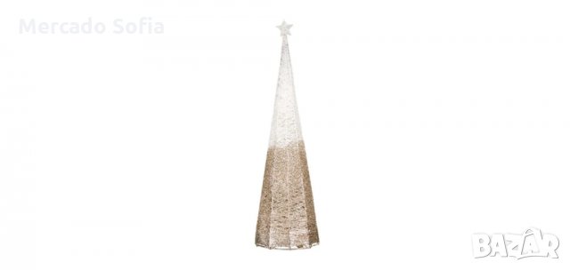 Коледна декоративна метална елха със звезда, 43см 