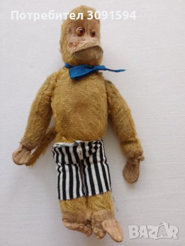 Стара играчка маймуна напълнена със слам , снимка 15 - Колекции - 43886650