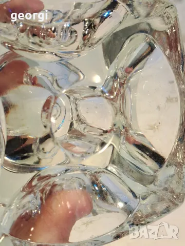 дизайнерски немски кристален свещник кубче лед 14/1, снимка 7 - Декорация за дома - 49396931