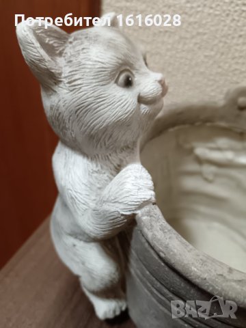 Саксия с котка,кашпа за цветя., снимка 7 - Саксии и кашпи - 43823202