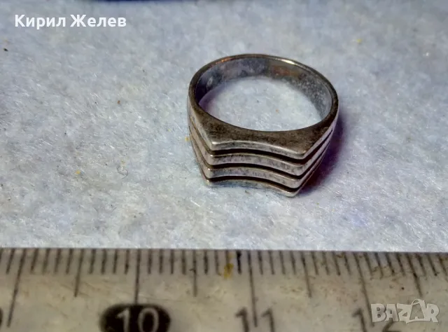 СТАР СРЕБЪРЕН ПРЪСТЕН СРЕБРО 925 МАЙСТОРСКА РЪЧНА РЕТРО АРТ СТИЛ ИЗРАБОТКА 48618, снимка 2 - Пръстени - 48938439