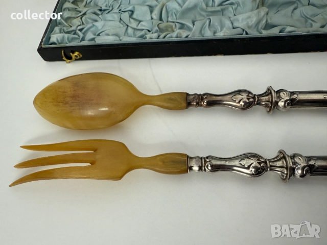 Френски сребърни прибори за салата. №7556, снимка 7 - Антикварни и старинни предмети - 52245472