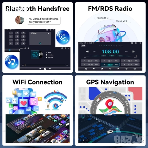 CAMECHO 1G 32G Android еднодинна автомобилна аудио стерео система,6,9", снимка 3 - Аксесоари и консумативи - 52274928