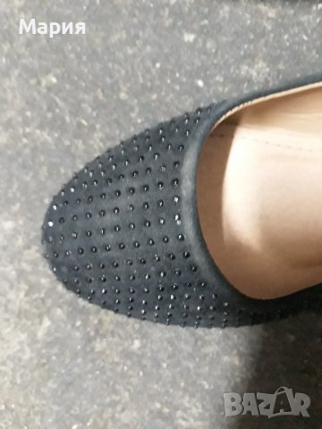 Велурени дамски пантофки с камъчета, снимка 3 - Дамски ежедневни обувки - 37033847