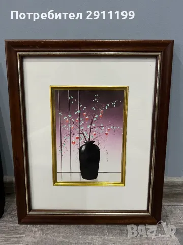 Картина с цветя, комплект от две, снимка 3 - Картини - 49921137