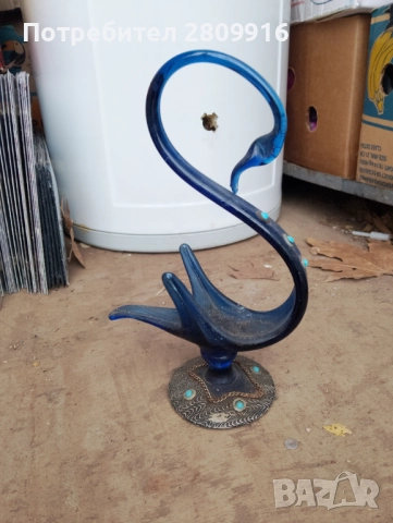 Винтидж стъклен лебед Мурано, снимка 4 - Антикварни и старинни предмети - 52974224