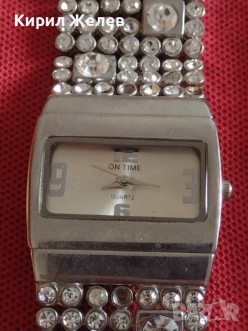 Модерен дизайн дамски часовник ON TIME QUARTZ с кристали много красив стилен дизайн 41758, снимка 3 - Дамски - 43786539