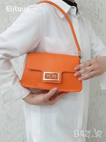 Малка дамска кожена чанта с тик-так закопчаване, снимка 13 - Чанти - 52864360