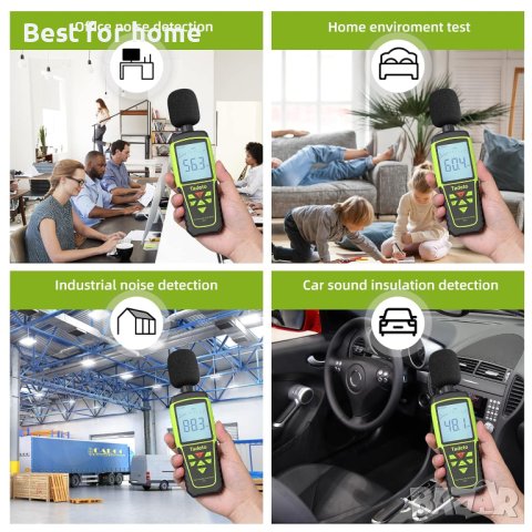 Измервател на децибели, цифров измервател на нивото на звука Tadeto, преносим,30 dB до 130 dB, снимка 2 - Други - 43118207