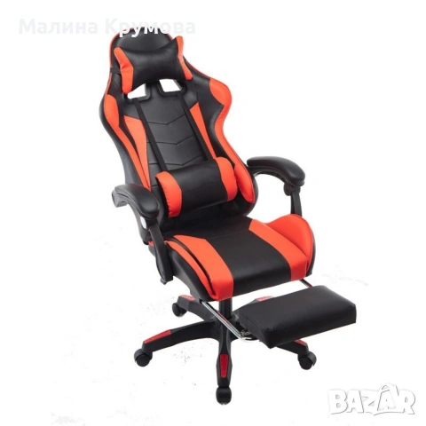 Въртящ се кожен стол за офис и компютърни игри, снимка 5 - Столове - 53165790