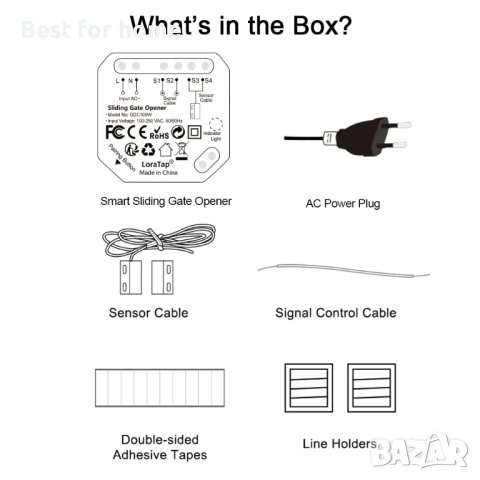 WiFi модул комплект за управление на гаражни врати  LoraTAP GDC100W, снимка 2 - Други инструменти - 43522668