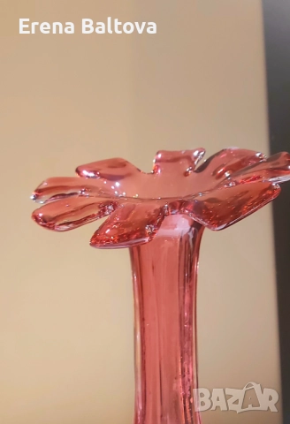 💙🌸🩵Голяма ваза бохемско стъкло внтидж, снимка 2 - Вази - 52745110