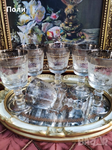 Чаши MURANO MEDICI GOLD, снимка 4 - Антикварни и старинни предмети - 52211155