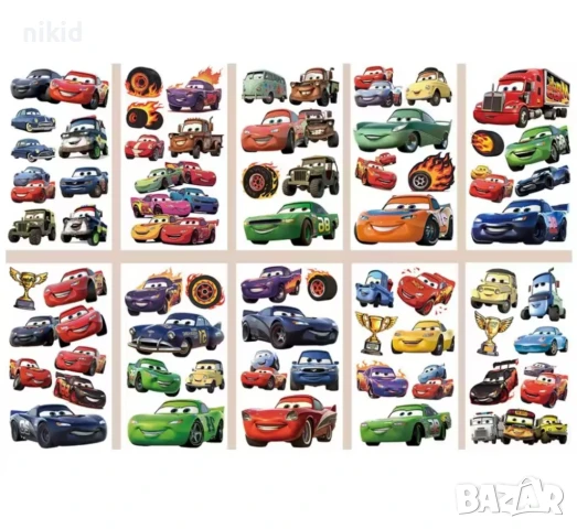 10 вида Маккуин Макуин колите McQueen cars Tattoo татос татуировка временна детска татоси татуси, снимка 3 - Други - 51429921