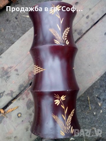 Дървена ваза , снимка 1