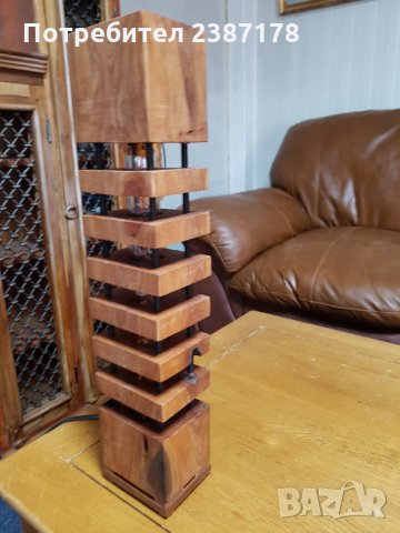 Декоративна лампа от масив, снимка 5 - Настолни лампи - 32478415