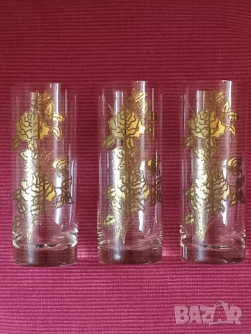 Винтидж сервиз, 6 чаши с релефна златна украса. , снимка 4 - Чаши - 43525101