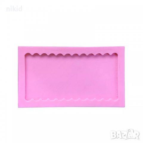 Правоъгълна основа правоъгълник къдрав подложка плитък силиконов молд форма фондан гипс плочка, снимка 2 - Форми - 37199524