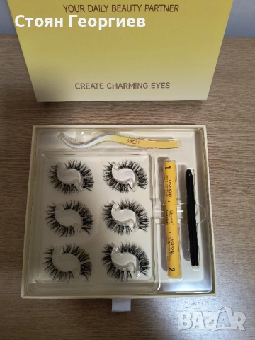 Комплект за удължаване на мигли QUEWEL, 6 чифта, естествен вид, снимка 2 - Други - 52297973