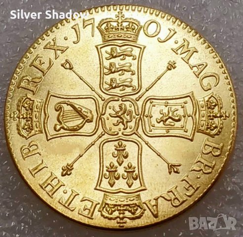 Монета Великобритания 5 Гвинеи 1701 г. Крал Уилям III, снимка 2 - Нумизматика и бонистика - 44069287