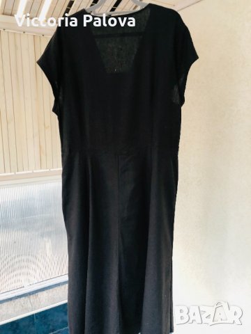 Черна рокля BEXLEYS WOMAN лен и вискоза, снимка 6 - Рокли - 32216359