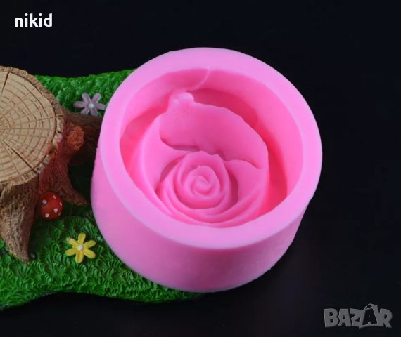 6,5 см голяма и дълбока роза силиконов молд форма фондан гипс сапун свещ, снимка 2 - Форми - 36824515