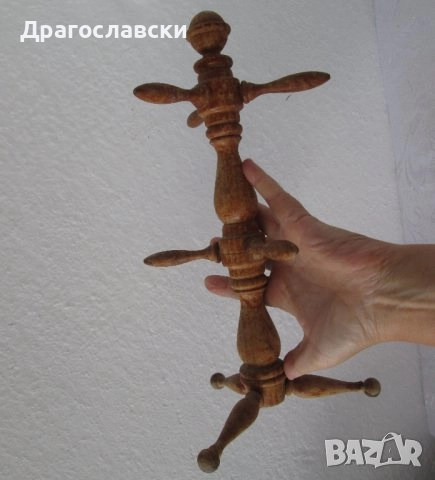 стара дървена стойка   - закачалка с куче, пано, поставка, бухалка, триколка, триколки, снимка 11 - Пана - 29185654