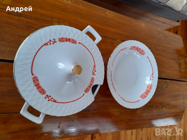 Стар Порцеланов супник #2, снимка 2 - Антикварни и старинни предмети - 32550520