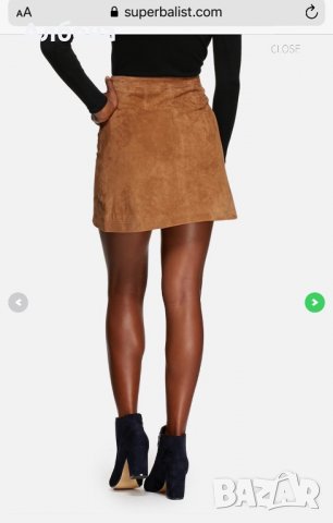 Пола висока талия с копчета естествена кожа Only, снимка 9 - Поли - 28371408