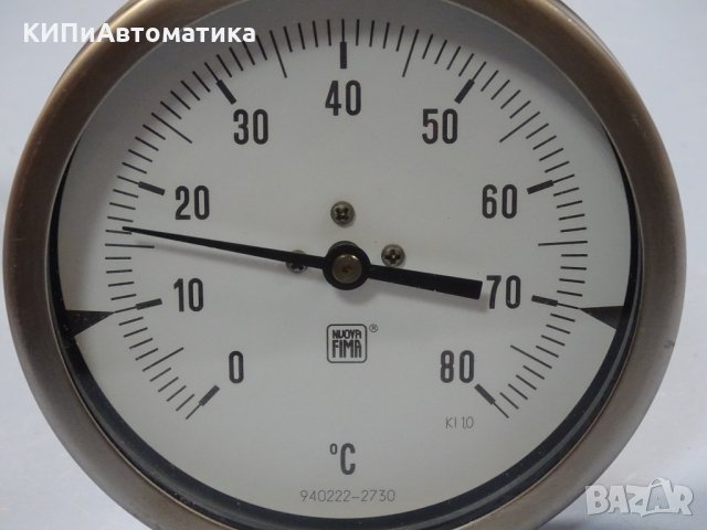 индустриален термометър NUOVA FIMA Ø110mm G 1/2 KL 1 0/+80/+200°C, L130-280mm, снимка 13 - Резервни части за машини - 35490870