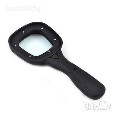 Гумирана ръчна лупа увеличение 3Х LED UV осветление фалшиви пари бижута часовници четене марки злато, снимка 4 - Други инструменти - 9636363