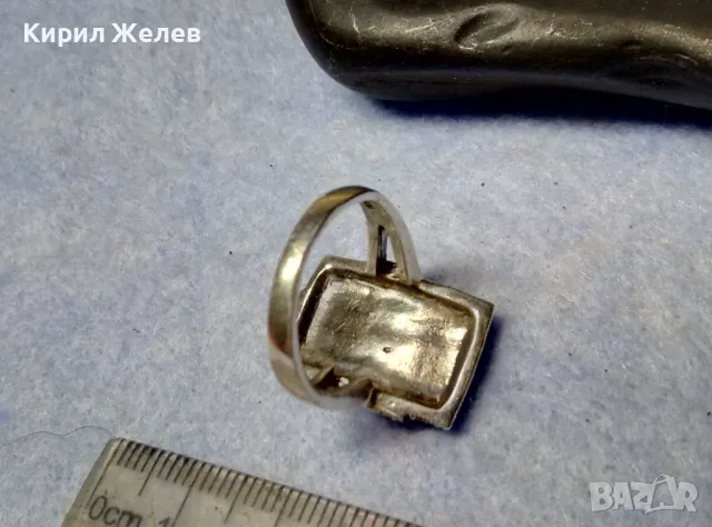 РАЗКОШЕН МАРКАЗИТЕН СРЕБЪРЕН ПРЪСТЕН СРЕБРО 925 с БЯЛА ПОЗЛАТА ИНКРУСТИРАН с КАМЪНИ МАРКАЗИТ 49114, снимка 9 - Пръстени - 49351687