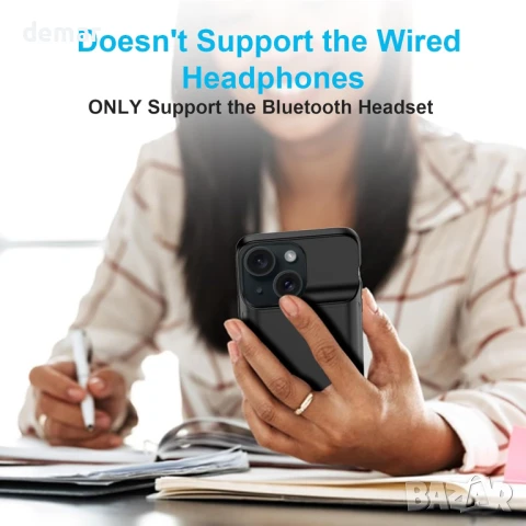 YISHDA калъф с батерия за iPhone 15 (6.1 инча), 7000mAh тънък, снимка 7 - Калъфи, кейсове - 50859437