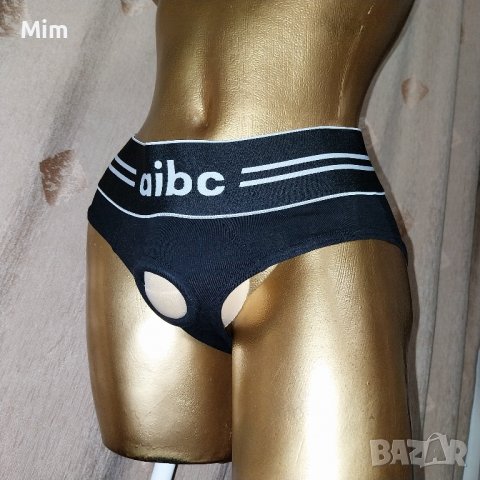 aidc M/L Черен мъжки слип с отвор отпред / халка/, снимка 2 - Бельо - 43733182