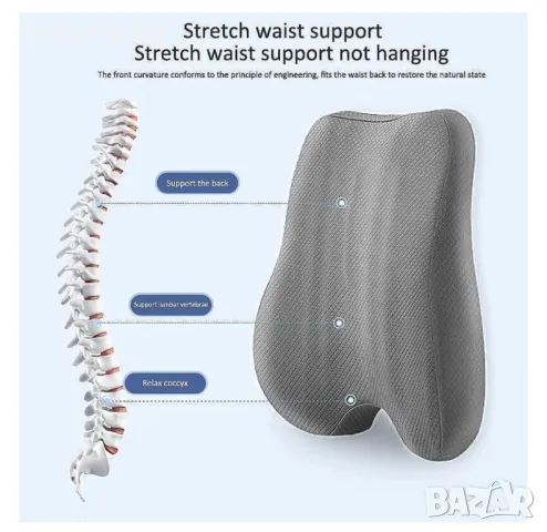Възглавница за гръб,за кола ,за офис за вкъщи ,Супер Комфорт, снимка 6 - Аксесоари и консумативи - 49661358