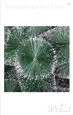 Коледна елха с шишарки и бели, заскрежени връхчета.  Малките размери са с пластмасова стойка, големи, снимка 12 - Други - 51962588