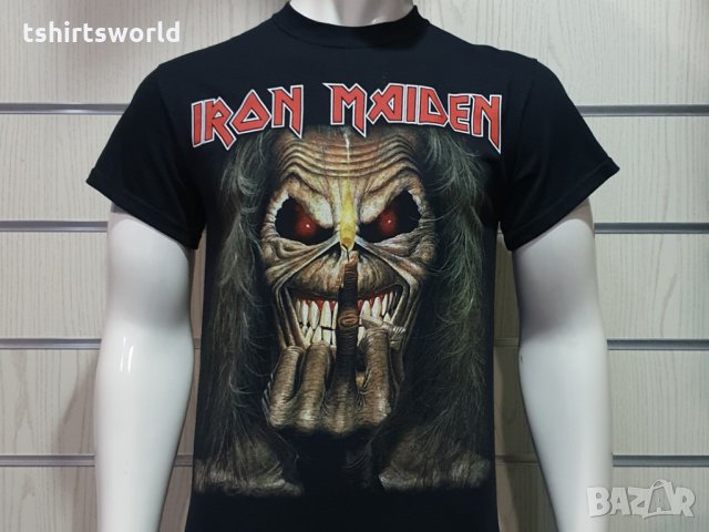 Нова мъжка тениска с дигитален печат на музикалната група Iron Maiden- Eddie Candle Finger, снимка 6 - Тениски - 34598668